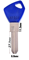Заготовка ключа Вертикалка APECS пластик
(27,1x8.8x2.3)