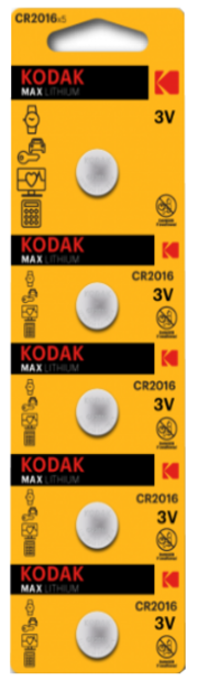 Батарейки Kodak CR2016 5BL (60)