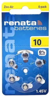 Батарейки Renata ZA 10 BL-6 (бат-ка для слух.,ап-тов,1.4В, 90mAh)